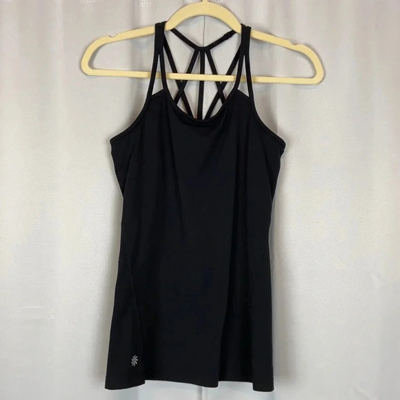 Athleta Women’s XS Racerback Strap With Shelf Bra Black Workout/Gym Tank Top - Picture 1 of 7